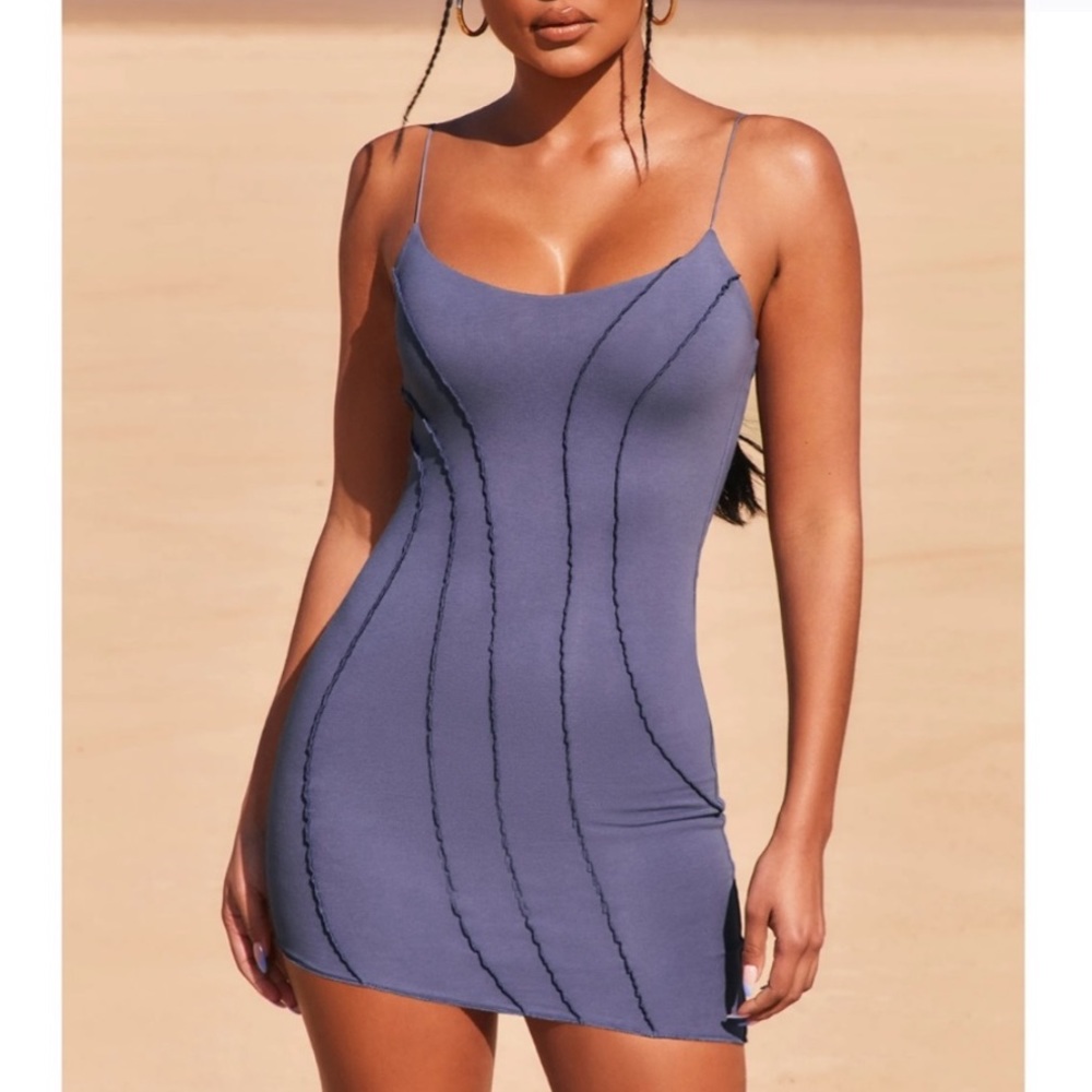 New! Oh Polly Exposed Seam Asymmetric Mini Dress